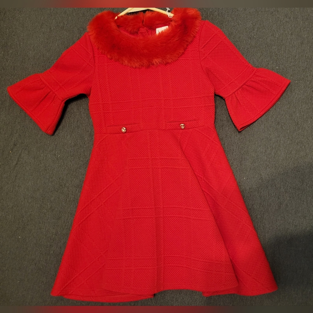 Girls dress, Janie and Jack, size 7, red, pre owned,